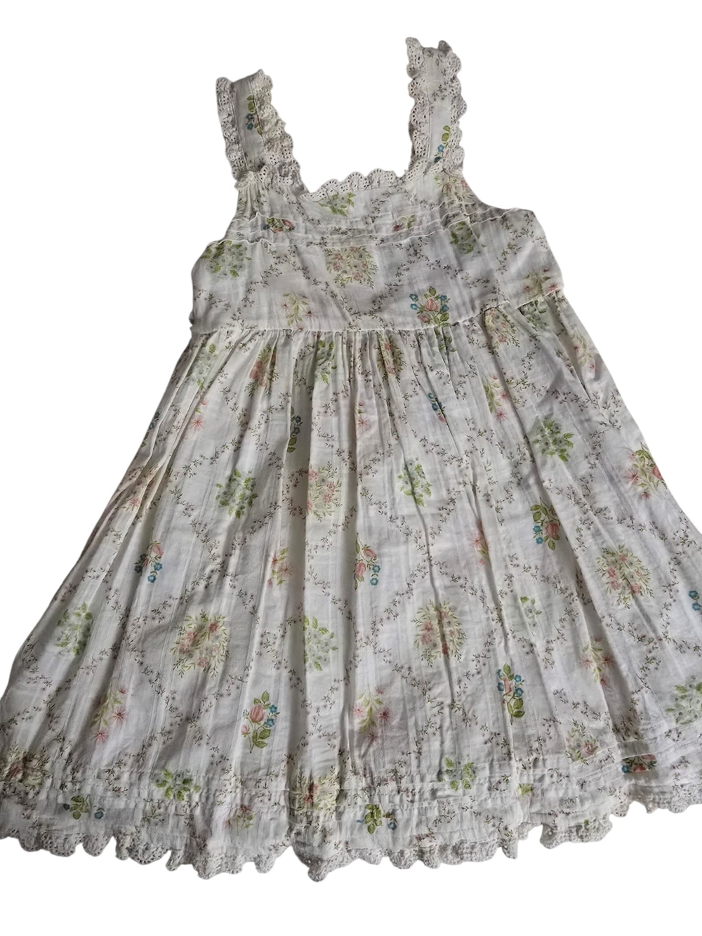 Haute Hippie White Floral Lace-Trim Girls' Sundress